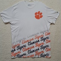Clemson Tigers Graphic White Orange Russell Athletic T-Shirt Mens Size 2XL XXL - £9.87 GBP