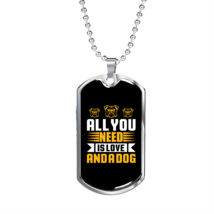 All You Need Is Love And A Dog Yellow White Necklace Stainless Steel or 18k Gol - £37.71 GBP+