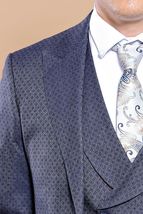 Men 3pc European Vested Suit WESSI by J.VALINTIN Extra Slim Fit JV17 Navy Blue image 3
