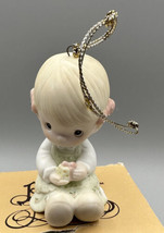 Enesco Ornament Angel Love is King Porcelain Jonathan & David 1984 ##E5391 - $16.79