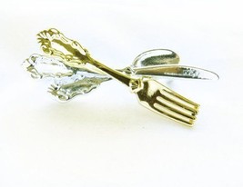 Danecraft Gold - Plated Culinary Utensils Pin Brooch - £7.73 GBP