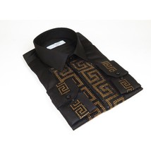Men CEREMONIA Turkey Shirt 100% Cotton Fancy Rhine Stones #TSV 15 Black Slim Fit image 7
