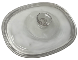 Vtg. Pyrex F12C Oval Ribbed Fluted Glass Casserole Replacement Lid 9.5" x 7.5" image 3