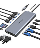 USB C Docking Station Dual Monitor for Dell/HP/Lenovo/Surface Laptop, - $273.34 CAD