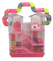 5 Floor Large Twin Tower With Cross Tube Tunnel Hamster Guinea Pig Mice Rat 208 - £94.18 GBP