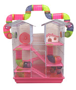 5 Floor Large Twin Tower With Cross Tube Tunnel Hamster Guinea Pig Mice ... - $118.99