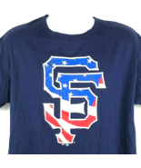 SF Giants USA Red White Blue Flag Logo SGA T-Shirt sz XL Fanatics San Fr... - £15.04 GBP