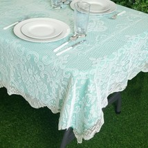 Ivory 54X72 Rectangle Floral Lace Tablecloth Wedding Party Catering Kitchen Sale - £10.94 GBP