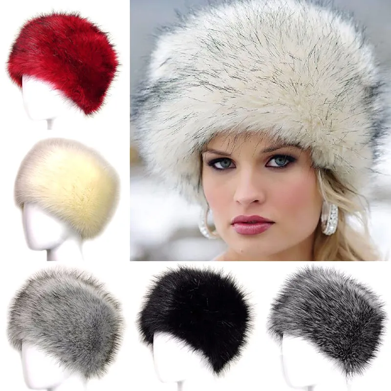Women Russian Ushanka Cossack Faux Fur Snow Hat Warmer Ear Cap Ski Outdoor - £11.19 GBP