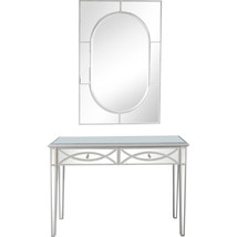 Helena Wall Mounted Mirror and Console Table with 2 Storage Drawers - Clear - $977.89