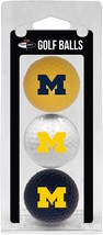 Michigan Wolverines NCAA Regulation Size Golf Balls 3 Pk Durable Color Logo - $24.75