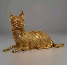 Brass Dog Figurine German Shepherd Sculpture Vintage Paperweight Decorative - $35.50