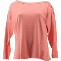 Colleen Lopez One-Shoulder Button Pullover Sweater (ANTIQUE ROSE, XS) 720273 - $16.84