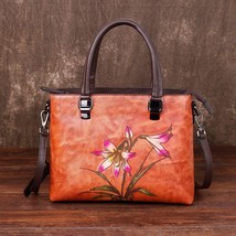 Retro Woman&#39;s Handbag 2022 New Hand Painted Genuine Leather Women Should... - £111.85 GBP