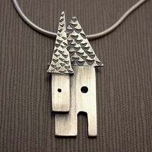 Sterling Silver House Necklace - £92.51 GBP