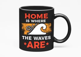 Make Your Mark Design Home Is Where the Waves Are, Black 11oz Ceramic Mug - £17.39 GBP+