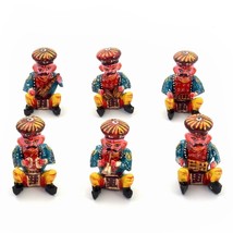 Handpainted Rajasthani Musician Set For Home Décor Handcrafted Wooden Bawla Set - £30.22 GBP