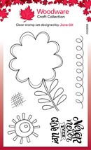 Woodware Clear stamps 4&quot;X6&quot;-Singles Petal Doodles Never Give Up JGS858 - £12.69 GBP