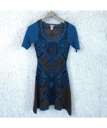 Flying Tomato Aztec Fit &amp; Flare Sweater Dress Blue Black Tribal Womens S... - $19.79