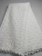 High Quality White Nigerian Cord Lace African Lace Fabrics Guipure Lace Dresses - £57.63 GBP