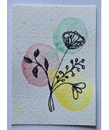 ACEO Original Art Abstract Floral Watercolor and Ink - €4,29 EUR