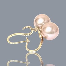 Round 10.5 - 11mm Natural Purple Rose Pink Edison Cultured Pearl Dangle Earrings - $105.19