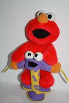 Fisher Price Jump Learn Elmo Pogo Stick 14&quot; Plush Stuffed Animal Talks Toy 93217 - £8.44 GBP