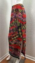 70s Handmade Skirt Soptra Fabric Polyknit Maxi Column Colorful Sz S M - £44.62 GBP