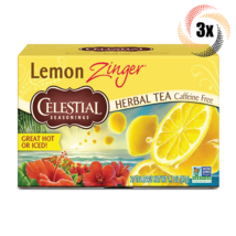 3x Boxes Celestial Seasonings Lemon Zinger Herbal Tea | 20 Bags Each | 1.7oz - £17.36 GBP