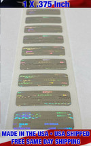 100 Bright Silver Tamper Evident Void Hologram Security Labels - 1 X .375 Inch - £6.32 GBP