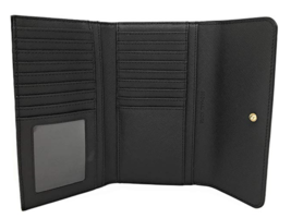 NWB Michael Kors Large Trifold Wallet Black Leather Gold 35S8GTVF7L Dust... - £78.33 GBP