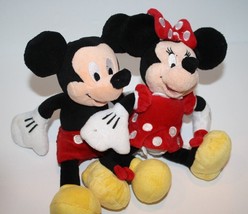 Disney Store Minnie Mickey Mouse 9&quot; Small Core Plush Bean Bag Stuffed Soft Toy - $12.60