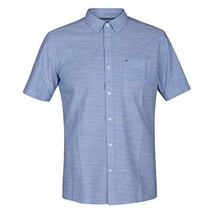 Hurley Men&#39;s M ONE&amp;ONLY 2.0 WOVEN S/S Shirts, Blue Ox, L  - £52.41 GBP