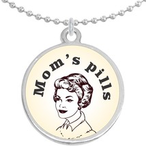 Moms Pills Round Pendant Necklace Beautiful Fashion Jewelry - £8.47 GBP