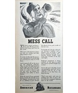 AMERICAN RAILROADS - MESS CALL - WWII - 1942 Vintage Print Ad-FARMERS CR... - $12.58