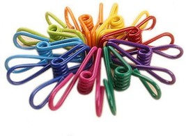 Yansanido Pack of 30 Assorted Colors Utility Clips PVC-Coated 2&quot; Steel W... - $31.99