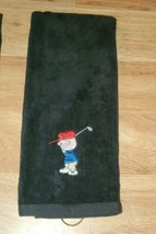 Charlie Brown Embroidered Golf Towel 16x26 Black  - $16.00