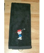 Charlie Brown Embroidered Golf Towel 16x26 Black  - $16.00