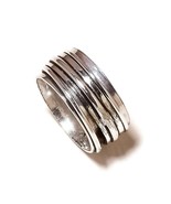 Meditation Spinner 925 Silver Overlay Handmade Unique Design Band Ring U... - $167.13 MXN