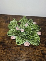 Majolica Strawberry Patch Footed Dish Portugal 247/2 Vintage - $35.97