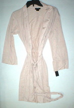 NWT New Designer Natori Short Wrap Robe Womens M Soft Sexy Belt Beige Pi... - £43.59 GBP