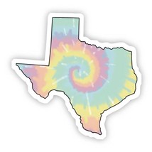 Texas State Pastel Tie Dye Swirl Vinyl Sticker - $74.18 MXN