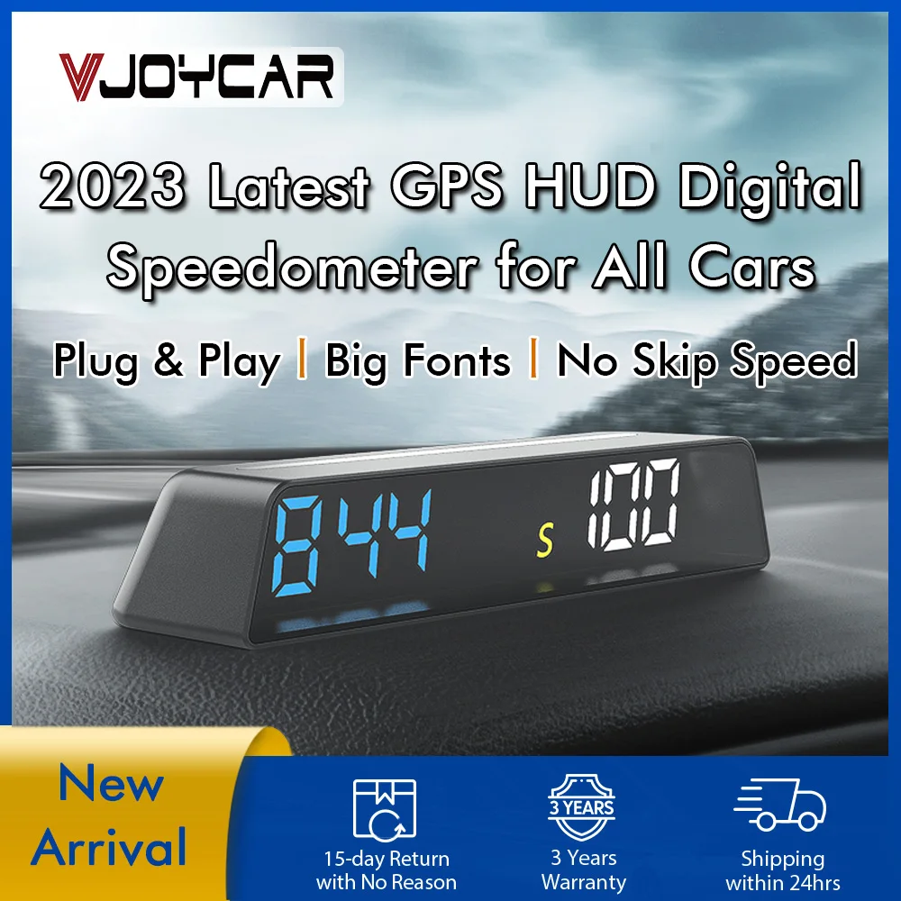 Vjoycar 2023 GPS Dashboard HUD Gague Digital Speedometer Time Compass Altitude - £38.07 GBP