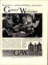 1938 G&amp;W Whiskey Grand Welcome to new company vice president Vintage Print Ad E5 - £19.24 GBP