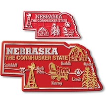 Nebraska State Map Giant &amp; Small Magnet Set by Classic Magnets, 2-Piece Set, Col - £7.18 GBP