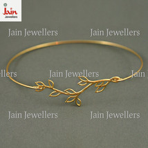 18 Kt, 22 Kt Real Solid Yellow Gold Open Leaf Branch Hinge Bangle Bracelet - £1,286.88 GBP+