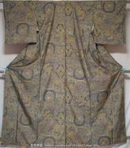 Edo Komon Blue Yellow White Women&#39;s Kimono - Vintage Silk Traditional Japanese R - £51.09 GBP