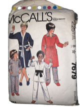 McCalls Pattern Boys Teen Boy Robe or Jacket Pajamas Size B X-Large 7679 - $3.84