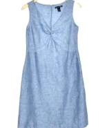 Saint Tropez West Linen Dress Size 6 Chambray Blue Twist Front Sleeveles... - €12,33 EUR
