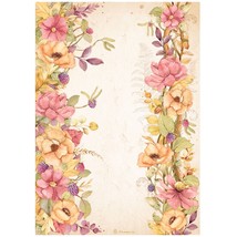 Stamperia Rice Paper Sheet A4-Woodland Floral Borders DFSA4818 - $87.69